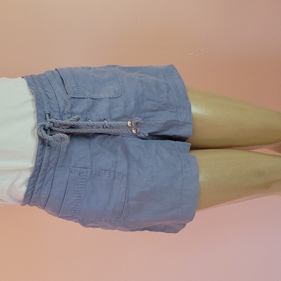 LEVEL 99 LINEN BLEND SHORTS - Picture 1 of 11